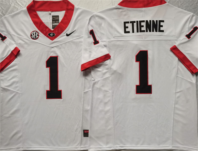 Youth White Georgia Bulldogs #1 Trevor Etienne F.U.S.E. Stitched Football Jersey
